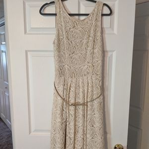 Sharagano Ivory Lace Dress Size 8